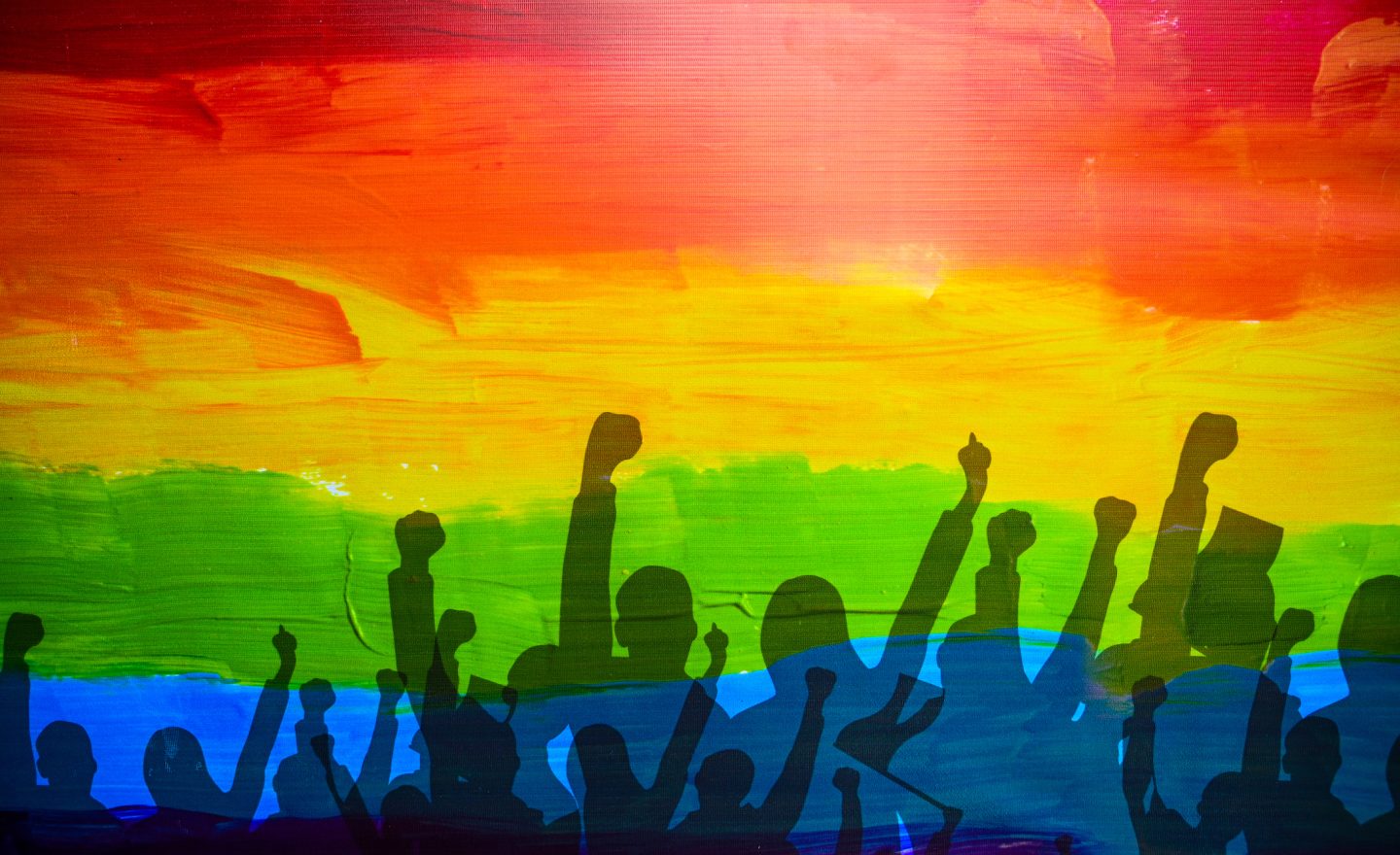 LGBTQ pride flag. Rainbow color flag. Gay and Lesbian pride concept. LGBTQ