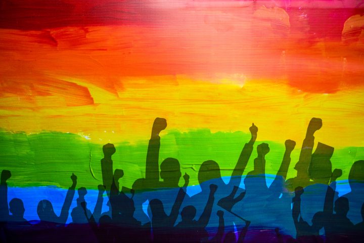LGBTQ pride flag. Rainbow color flag. Gay and Lesbian pride concept. LGBTQ