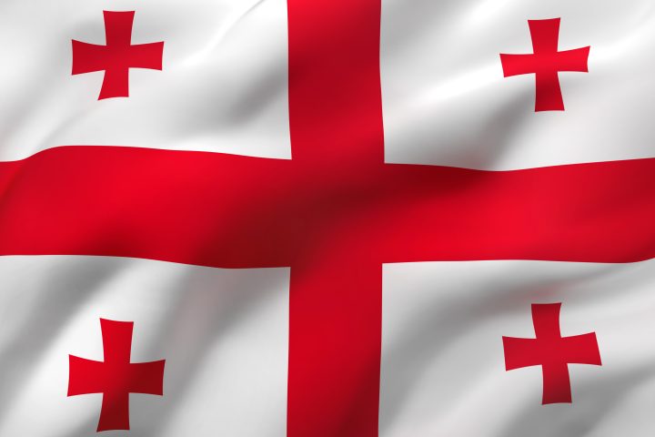 Flag of Georgia blowing in the wind