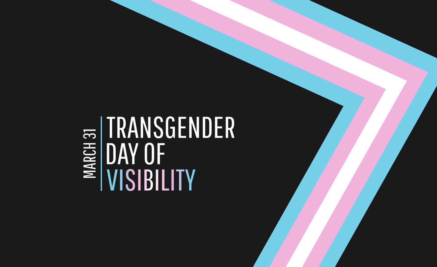 Transgender Day of Visibility with transgender pride flag and sign