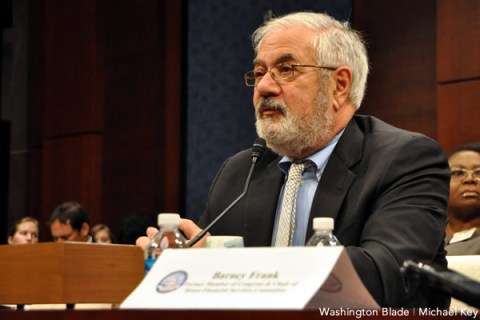 Former Rep. Barney Frank (D-Mass.) (Washington Blade photo by Michael Key)