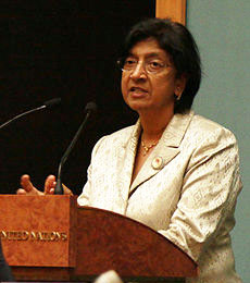 navipillay Navi Pillay, High Commissioner for Human Rights, United Nations
